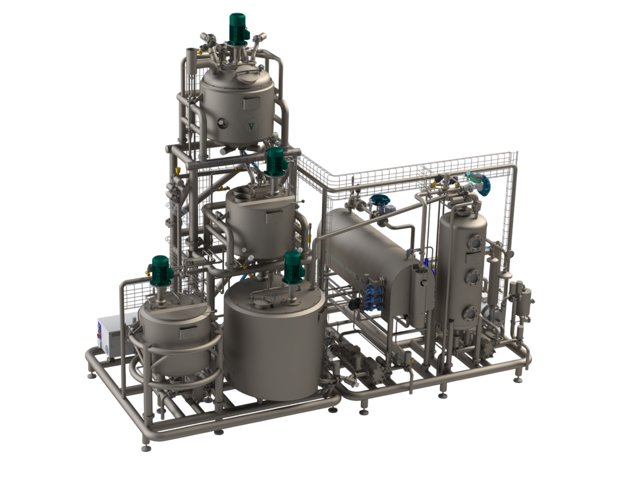 3D render of Vomatec production kitchen for confectionery and nutraceutical processing