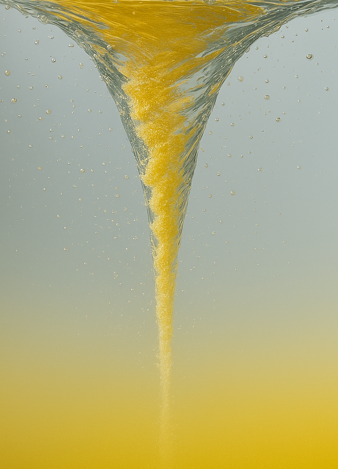 Powder vortex in liquid